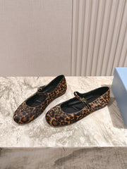 PRADA BALLERINA FLATS IN LEOPARD PRINT LAMBSKIN