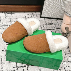 REGGIE SLIPPER IN BRONZE BROWN SUEDE AND SHEARLING LINING