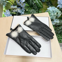 GLOVES IN BLACK LAMBSKIN WITH LAMB FUR 463823