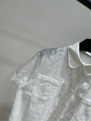 CELINE SHORT SLEEVE CUT-OUT SHIRT 273109