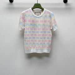 GUCCI SHORT-SLEEVE KNIT TOP 232145