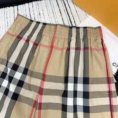 BBR PLAID ELASTIC WAIST STRETCH SHORTS 268061