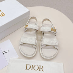 DIOR BACK-STRAP SANDALS 25S IN CREAM WHITE CALFSKIN
