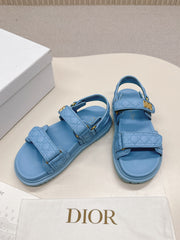 DIOR BACK-STRAP SANDALS 25S IN OCEAN BLUE CALFSKIN