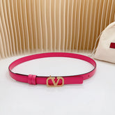 Vlogo Buckle Water Wave Gold Copper Glossy Pink Leather 20mm Belt