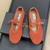 HANDWOVEN BALLET FLAT FIRE ORANGE