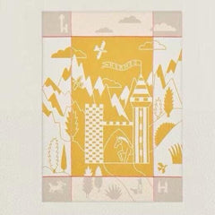 AVALON EPOPEE BLANKET 140 CM IN HONEY YELLOW WOOL AND CASHMERE 415189