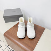 BALENCIAGA 25S ALASKA ANKLE BOOTS IN WHITE SUEDE AND LAMBSKIN