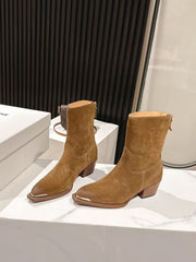 CELINE 25S CHELSEA BOOTS CLASSIC 45MM IN BROWN SUEDE