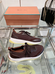 SNEAKER IN MAHOGANY RED CANVAS MIX SUEDE WITH LAMBSKIN