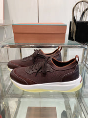 SNEAKER IN MAHOGANY RED CANVAS MIX SUEDE WITH LAMBSKIN