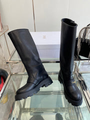 DIOR 25S BROGUE BOOTS 35MM IN BLACK CALFSKIN GOLD HARDWARE