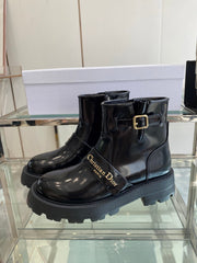 DIOR 25S D-QUEST ANKLE BOOT 35MM IN BLACK GLOSSY CALFSKIN