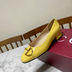 GUCCI 26S HORSEBIT BALLET FLATS IN YELLOW CALFSKIN