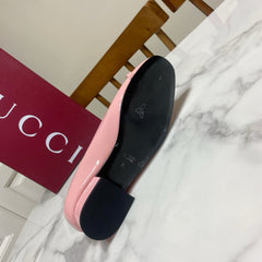 GUCCI 26S HORSEBIT BALLET FLATS IN PINK CALFSKIN