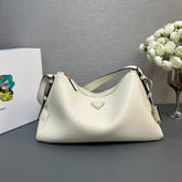 LARGE HOBO BAG 39 IN WHITE SOFT LAMBSKIN