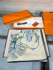 HERMES 25S SCARF 136 IN SILK CASHMERE 989710