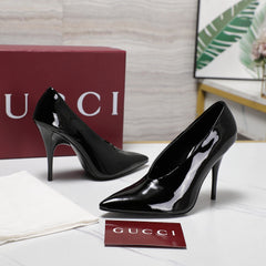 GG CLASSIC HIGH HEEL 105 IN BLACK LAMBSKIN