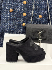 ELENA MULE IN BLACK VELVET