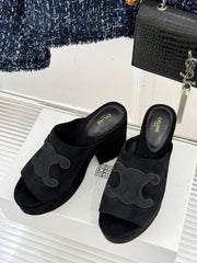 ELENA MULE IN BLACK VELVET