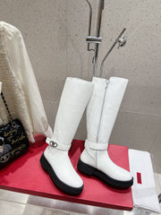 VALENTINO 25S KNEE-HIGH BOOTS IN WHITE CALFSKIN STYLE 9