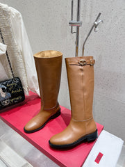 VALENTINO 25S KNEE-HIGH BOOTS IN BROWN CALFSKIN STYLE 5