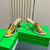 HIGH MULE 95 MM IN GOLD CALFSKIN