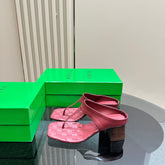 MARELLA THONG IN CURRANT RED LEATHER WITH SIGNATURE INTRECCIATO INSOLE 55 MM