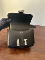 CONSTANCE 18 BLACK LIZARD SILVER HARDWARE