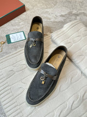 LP LOAFERS 25S IN DARK GREY SUEDE MIX LAMBSKIN