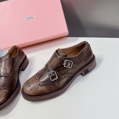 THICK-SOLED OXFORD SHOES WOOD CALFSKIN