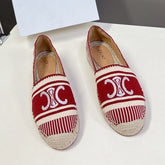 NEW FLAT FISHERMAN SHOES CARO RED COTTON CANVAS