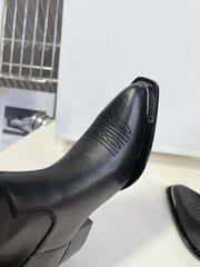 CELINE 25S HIGH CUT CHELSEA BOOTS 45MM IN BLACK CALFSKIN