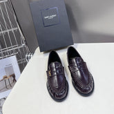 YSL 25S SAINT LAURENT LOAFERS IN DUSTY PLUM CALFSKIN