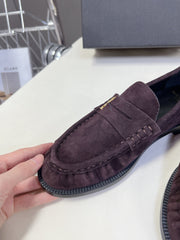 YSL 25S SAINT LAURENT LOAFERS IN DUSTY PLUM SUEDE