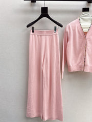 BURBERRY 25S CARDIGAN AND STRAIGHT-LEG PANTS SET 098