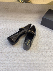 LOAFERS WITH GOLD HARDWARE IN BLACK GLOSSY CALFSKIN