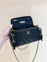 CHANEL 25S VANITY CASE 23 IN BLACK LAMBSKIN