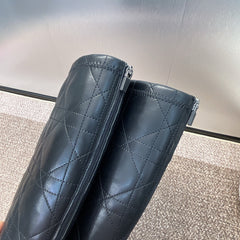 DIOR 25S D-SHADOW COUTURE SERIES BOOTS 90MM IN BLACK CALFSKIN
