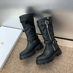 DIOR 25S D-MAJOR BOOT 35MM IN BLACK CALFSKIN