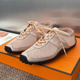 KIGA SNEAKER IN LIGHT PINK CROCHET KNIT AND CALFSKIN