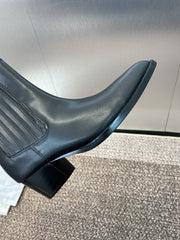 DIOR 25S D-WEST HAUTE COUTURE CHELSEA BOOTS 45MM IN BLACK CALFSKIN