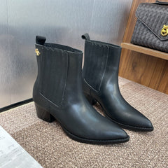 DIOR 25S D-WEST HAUTE COUTURE CHELSEA BOOTS 45MM IN BLACK CALFSKIN