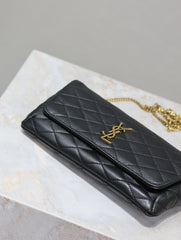 YSL 25S SAINT LAURENT GABY 19 IN BLACK QUILTED CALFSKIN GOLD HARDWARE