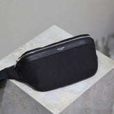 YSL 25S CLASSIC CROSSBODY BAG 26 IN BLACK CANVAS SILVER HARDWARE