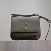 YSL 25S NIKI BABY 22 IN DARK OLIVE BROWN CALFSKIN GOLD HARDWARE