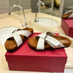 CROSSOVER - STRAP WHITE CALFSKIN SLIDE