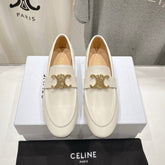 TRIOMPHE LOAFER IN WHITE SMOOTH CALFSKIN GOLD HARDWARE