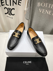 TRIOMPHE LOAFER IN BLACK SMOOTH CALFSKIN GOLD HARDWARE