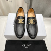 TRIOMPHE LOAFER IN BLACK SMOOTH CALFSKIN GOLD HARDWARE